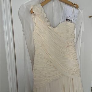 Silk Ivory One-Shoulder Wedding Dress